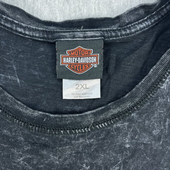 Harley-Davidson Shirt Mens 2XL Black Stonewash Skull Beartooth Billings Montana - Picture 3 of 12